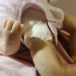 Sandy Faber Reborn Doll Weighted Realistic Blue Eyes Dark Hair NEEDS Repair