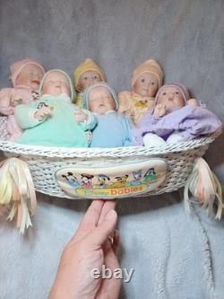 Set Of 6 Ashton Drake Disney Babies in Dreamland Porcelain Dolls With Basket Set Of 6 Ashton Drake Disney Babies in Dreamland Porcelain Dolls With Basket