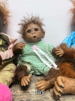 Set Of Three Reborn Monkey Dolls from Ashton Drake Galleries