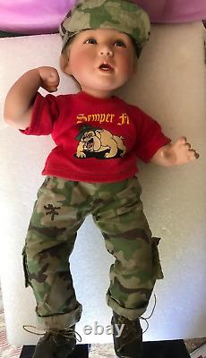 Set of 4 Ashton Drake Galleries Porcelain USMC Boy Dolls