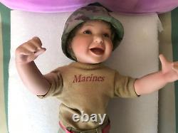 Set of 4 Ashton Drake Galleries Porcelain USMC Boy Dolls