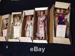 Set of 5 Ashton Drake Diana Princess of Wales Porcelain Dolls
