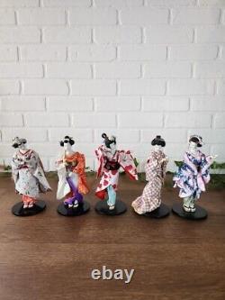 Set of 5 The Ashton-Drake Galleries Porcelain Dolls Poetry of Flowers