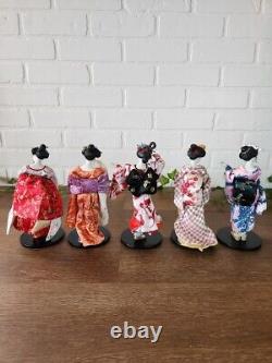 Set of 5 The Ashton-Drake Galleries Porcelain Dolls Poetry of Flowers