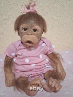 Silicone Ashton Drake animal doll, monkey/chimp reborn baby discontinued item