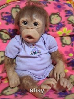 Silicone Ashton Drake animal doll, monkey/chimp reborn baby discontinued item
