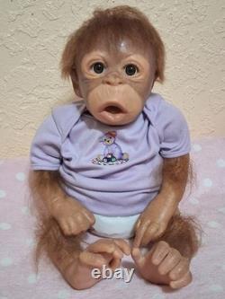 Silicone Ashton Drake animal doll, monkey/chimp reborn baby discontinued item