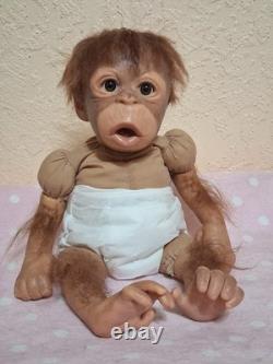 Silicone Ashton Drake animal doll, monkey/chimp reborn baby discontinued item