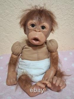 Silicone Ashton Drake animal doll, monkey/chimp reborn baby discontinued item