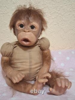 Silicone Ashton Drake animal doll, monkey/chimp reborn baby discontinued item