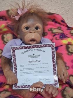 Silicone Ashton Drake animal doll, monkey/chimp reborn baby discontinued item