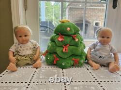 Silver And Gold 12 Inch Partial Silicone Baby Twin Dolls By Ashton Drake