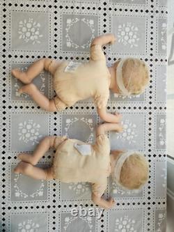 Silver And Gold 12 Inch Partial Silicone Baby Twin Dolls By Ashton Drake