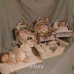 The Ashton-Drake Galleries Baby Dolls Set Porcelain Fabric Blonde Black