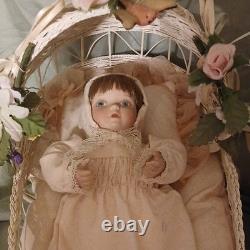 The Ashton-Drake Galleries Baby Dolls Set Porcelain Fabric Blonde Black