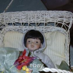 The Ashton-Drake Galleries Baby Dolls Set Porcelain Fabric Blonde Black