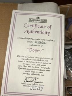 The Ashton-Drake Galleries Disney Snow White Porcelain Doll Figurines In Box COA