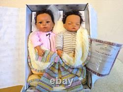 The Ashton-Drake Galleries Jada & Jayden Baby Dolls Vinyl Brown Eyes Set. NIB
