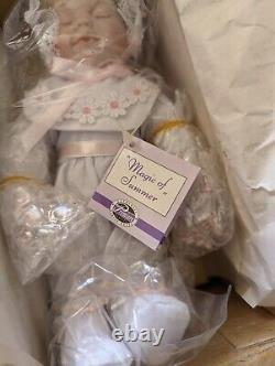 The Ashton Drake Galleries Porcelain Baby Doll 7 #93051 Magic Of Summer & Crib