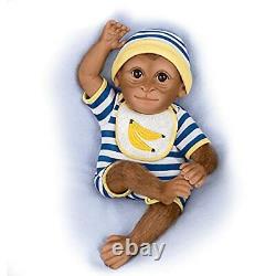 The Ashton Drake Galleries Truly Real Kirby Monkey Baby Doll Hand-Applied Mohair