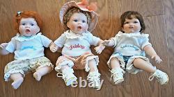 VINTAGE ASHTON DRAKE by KATHY HIPPENSTEEL POCELAIN WEEKDAY 9 DOLLS SET OF 3