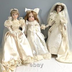 VTG Porcelain Bride Dolls Lenox Ashton Drake Betty Jane Carter Music Ltd Ed Lot