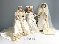 VTG Porcelain Bride Dolls Lenox Ashton Drake Betty Jane Carter Music Ltd Ed Lot