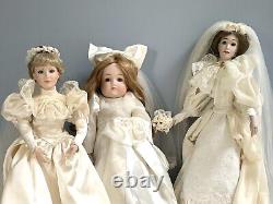 VTG Porcelain Bride Dolls Lenox Ashton Drake Betty Jane Carter Music Ltd Ed Lot