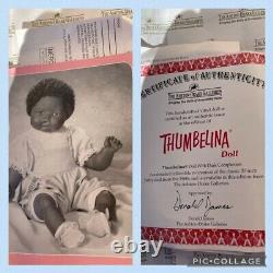 Very hard To Find AA African American 20 Thumbelina Doll with Knob, Ashton Drake