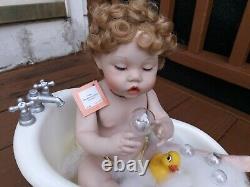 Vintage 1995 Ashton Drake Doll-Clean As A Whistle Porcelain doll with Bathtub