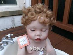 Vintage 1995 Ashton Drake Doll-Clean As A Whistle Porcelain doll with Bathtub