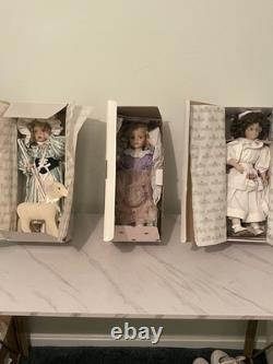 Vintage 5 Ashton-Drake Porcelain Doll Lot COAs Signed Little Bo Peep 1994 Hanson