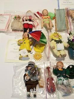 Vintage Ashton Drake 1995 Calendar Babies Complete Set of 12 Dolls w Extras Rare