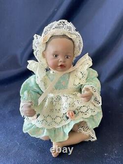Vintage Ashton Drake Picture Perfect Miniature Porcelain Dolls, Wood Frame