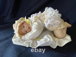 Vintage Ashton Drake Picture Perfect Miniature Porcelain Dolls, Wood Frame