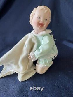 Vintage Ashton Drake Picture Perfect Miniature Porcelain Dolls, Wood Frame