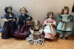 Vintage Little Women 5 Porcelain Dolls Amy Beth Meg Jo Marmee Ashton Drake RARE