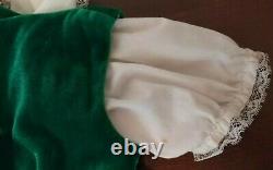 Vintage Reproduction Ashton Drake Green Velvet Dress For Ideal 35 Patti Playpal
