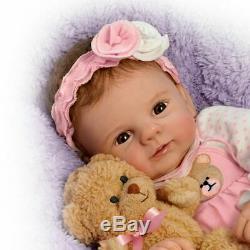 Violet Parker So Truly Real Baby Doll with Plush Teddy Bear by The Ashton-Drake