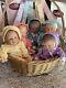 Vtg 1994 12 Ashton Drake porcelain baby dolls w basket lot of 5