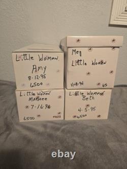 Vtg LITTLE WOMEN by Ashton Drake Porcelain Dolls Amy, Beth, Meg, Marmee withboxes