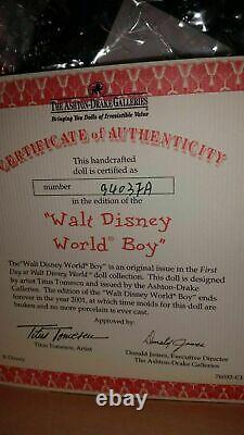 Walt Disney World NEW Boy Porcelain Doll Mickey Mouse #9403FA Ashton Drake