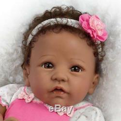 Weighted African American Silicone TASHA 18'' Baby Girl Doll Ashton-Drake