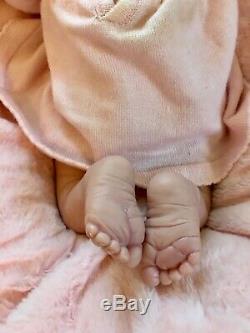 Weighted Baby Doll by Ashton Drake So Truly Real Lifelike Pink Bow Dress